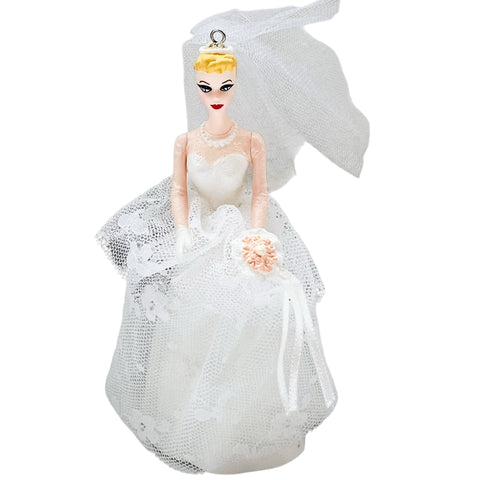 Vintage 1997 Barbie Wedding Day Bride Hanging Xmas Ornament Cake Topper