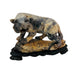 Vintage Stone Carved Tiger Marbled Sculpture