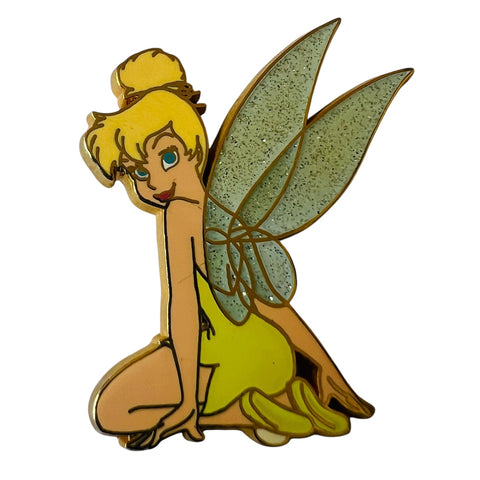 Disney Tinker Bell Full Body Looking Back Glitter Wings Pin