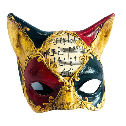 Venetian Handmade Paper Mache Mardi Gras Cat Masquerade Mask