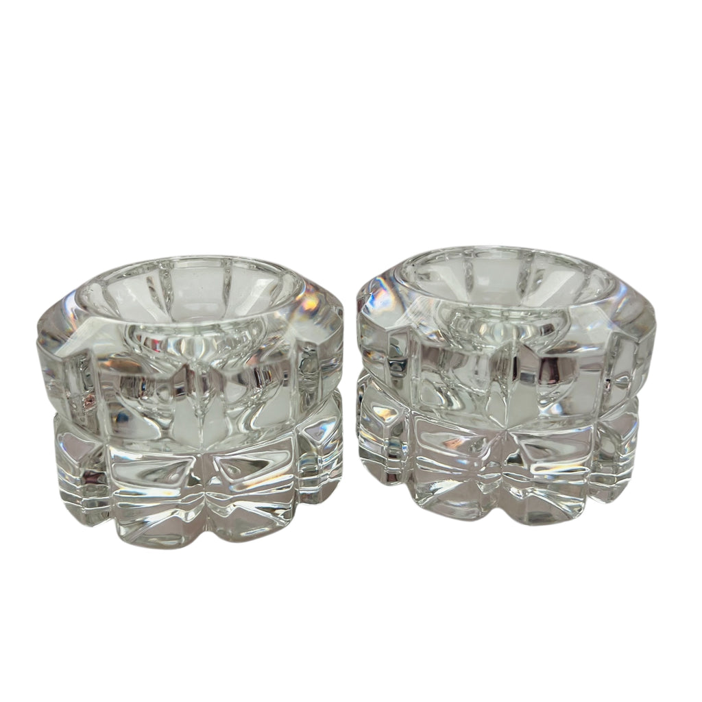 Vintage Crystal Candle Holder Pair