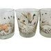 Vintage Libbey Wild Game Birds Low Ball Drinking Glasses Set of 4