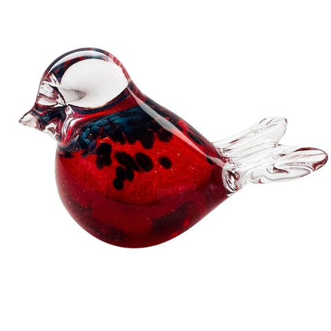 Vintage Hand Blown Studio Art Glass Bird Figurine Glass Paperweight Signed