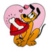 Disney Valentine's Day Pluto Holding a Heart Shaped Box with a Bone in it Disneyland Resort LE Pin