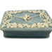 Vintage Incolay Stone Cameo Ornate Floral White & Blue Jewelry Box Trinket
