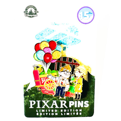 Disney Pixar Carl & Ellie UP Balloon Cart 15th Anniversary Pin LE 3000