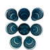 Fostoria Colony Whitehall Riviera Blue Cubist Juice Glasses Tumblers -Set of 8
