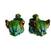 Vintage Green Ceramic Foo Dog Statues - Pair