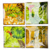 Vintage J Brinley Botanical Art Glass Hot Plate Tiles