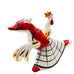 Vintage Russian Porcelain Fox with Rooster Figurine