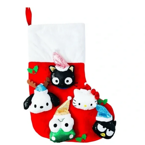 Sanrio Holiday Sequin Plush Hello Kitty & Friends Christmas Stocking
