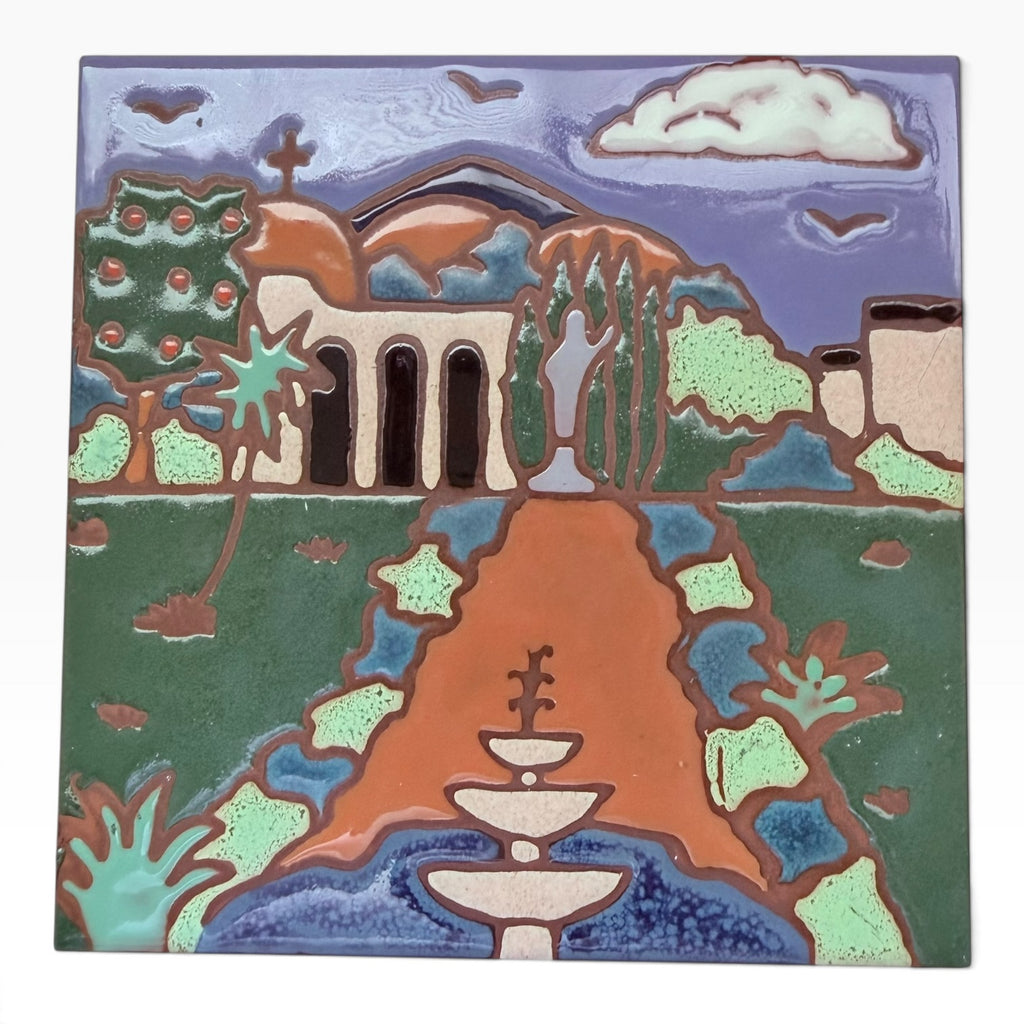 Mission San Juan Capistrano Pacific Blue Tile Hot Plate