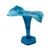 Vintage Opalescent Blue Art Glass Hexagon Base JIP Jack in Pulpit Vase
