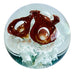 Vintage Hand Blown Floral Art Glass Paperweight