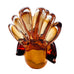 Vintage Art Glass Amber Orange Feather Bird