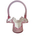 Vintage Fenton Pink Glass Cased White Ruffle Edge Basket