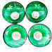 Vintage Emerald Vintage Green Cut Crystal Champagne Glasses Set of 4