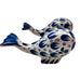 Vintage Blue White Ceramic Mexico Whale Salt and Pepper Shakers Set