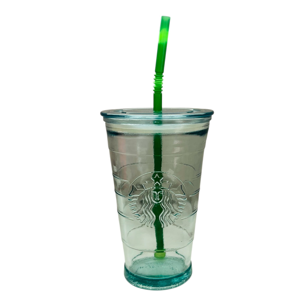 Starbucks Recycled Glass Spain BA 16 oz Grande with Lid and Straw