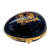 Vintage Limoges France Hand Painted Porcelain Cobalt Blue Hinged Egg Trinket Box