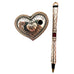 Brighton Silver Plated Heart Love Letters Love Notes Pen & Heart Pen Holder Desk Set