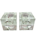 Vintage OLEG CASSINI Crystal Square Votive Holder Signed -Pair