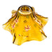 Vintage Fenton Amber Glass Hand Painted Ruffle Floral Lamp