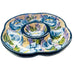 Vintage Lesal Ceramics Hand-Painted Floral Ceramic Divider Bowl