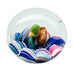 Vintage Duck Decoy Art Glass Round Paperweight