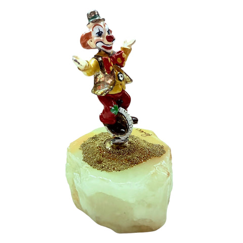 Vintage Ron Lee Signed 81’ Unicycle Clown Bozo Circus Figurine