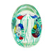 Vintage Murano Art Glass Millefiori Scramble Egg Shaped Paperweight