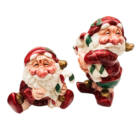 Vintage Fitz & Floyd 1990 Old World Christmas Elves Salt & Pepper Shakers Set