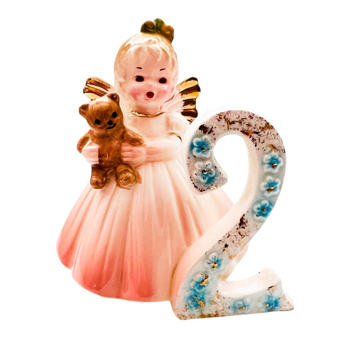 Vintage Josef Originals Age 2 Birthday Girl Angel Figurine