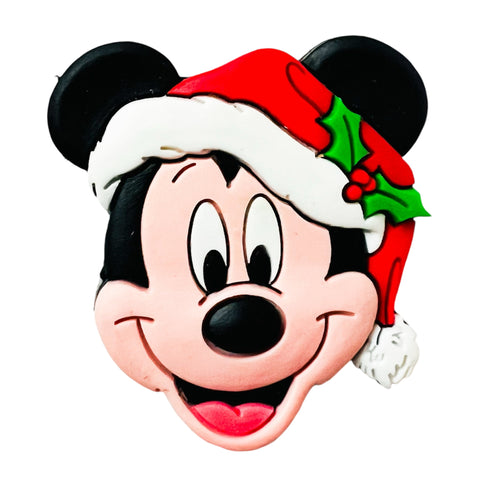 Disney Mickey Mouse Head Rubber Face Christmas Santa Holiday Pin