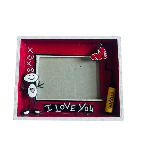 Vintage Russ Berrie I Love You Heart Photo Picture Frame