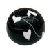 Vintage Toyo Heart Vine Design Black and White Heart Art Glass Paperweight