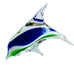 Nautical Art Glass Blue White Green Dolphin Decor Figurine Statue