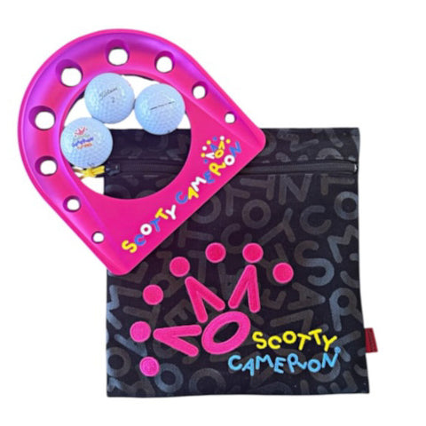 Scotty Cameron Gallery Exclusive Pink Putting Cup & 3  Logo Titleist Ball + Bag