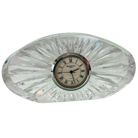 Vintage Waterford  Crystal Quartz Oval Table Clock