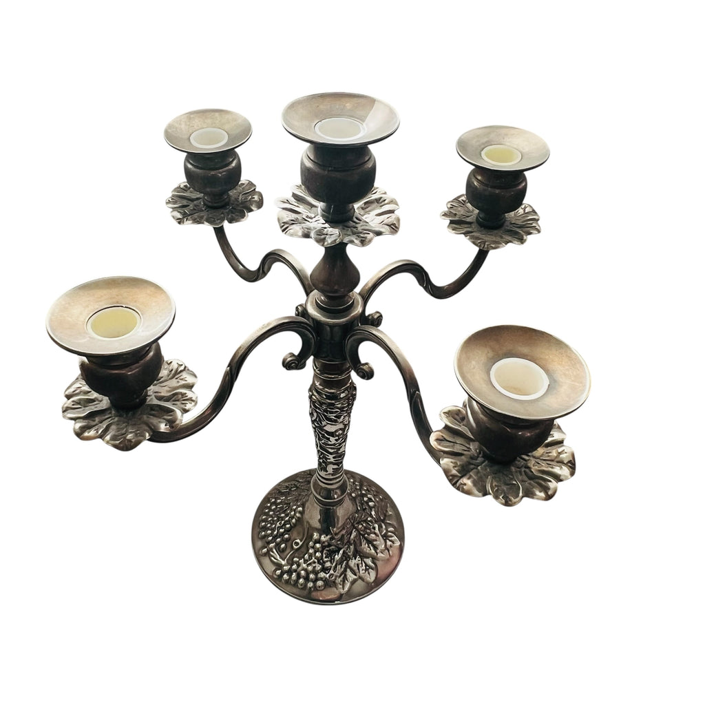 Vintage Silver Plated 4 Arm Candelabra Ornate Candle Holder