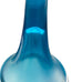 Dugan Diamond Celeste Blue Glass Enameled White Trim Candle Holders