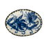 Vintage Metal Porcelain Blue and White  Oval Top with Mirrored Lid