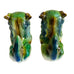 Vintage Green Ceramic Foo Dog Statues - Pair