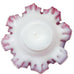 Vintage Fenton Ruffled Crimped Brides Basket Pink Ombre Milk Glass Bowl