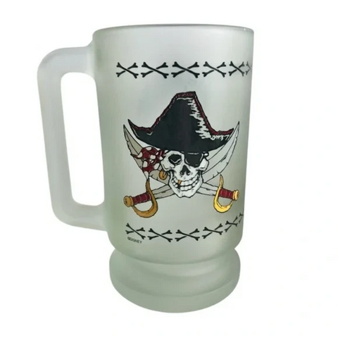 Disney Pirates of the Caribbean Frosted Glass Beer Mug