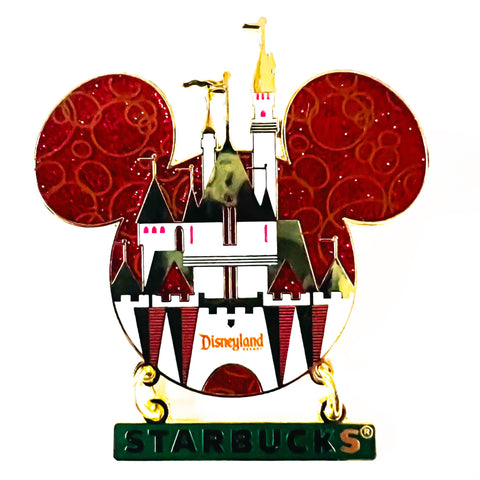 Disneyland Starbucks Sleeping Beauty Castle Dangle Pin