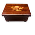 Vintage Reuge Swiss Musical Romeo & Juliet Wooden Jewelry Box with Floral Inlay