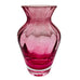 Vintage Optic Cranberry Swirl Glass Vase