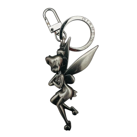 Disney Tinker Bell Arms Crossed Flying Pewter Keychain