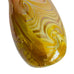 John Barber Art Glass Vessel Pulled Feather Iridescent Yellow Amber Signed Vase